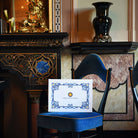 Villa Cotton luxury packaging box in classic Italian interior, symbol of elegant bedding presentation